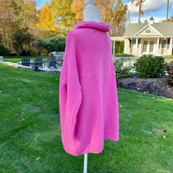 Free People Ottoman Slouchy Tunic Sweater Oversized Hot Pink - Picture 10 of 11